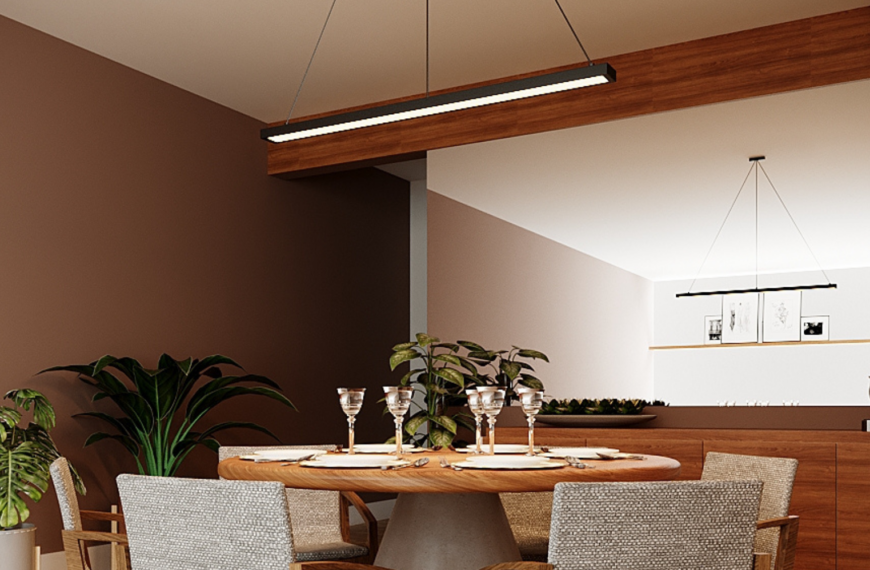 imagem de uma sala de jantar com um pendente