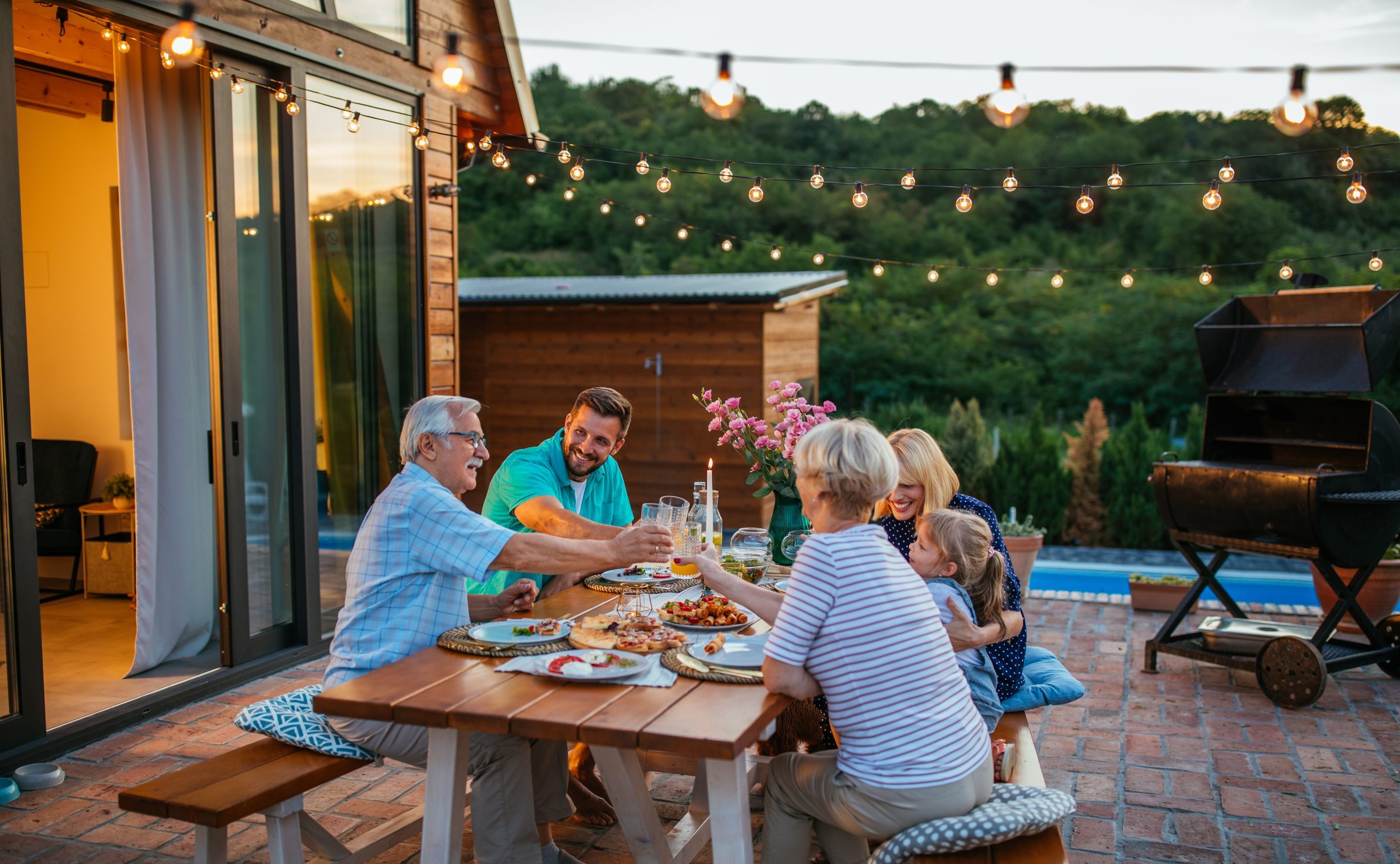 iluminação da área gourmet criativa e funcional