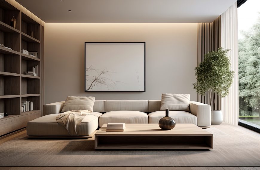 sala de estar com iluminação minimalista no teto