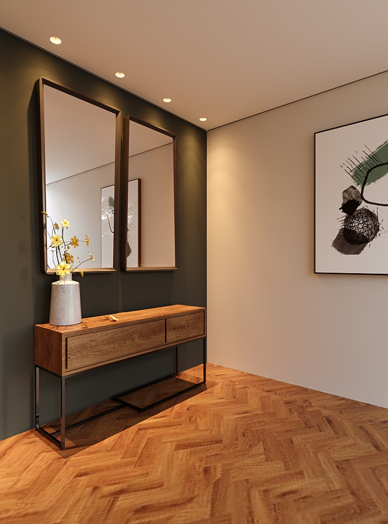 imagem de uma sala com embutido gravity controlando o conforto visual
